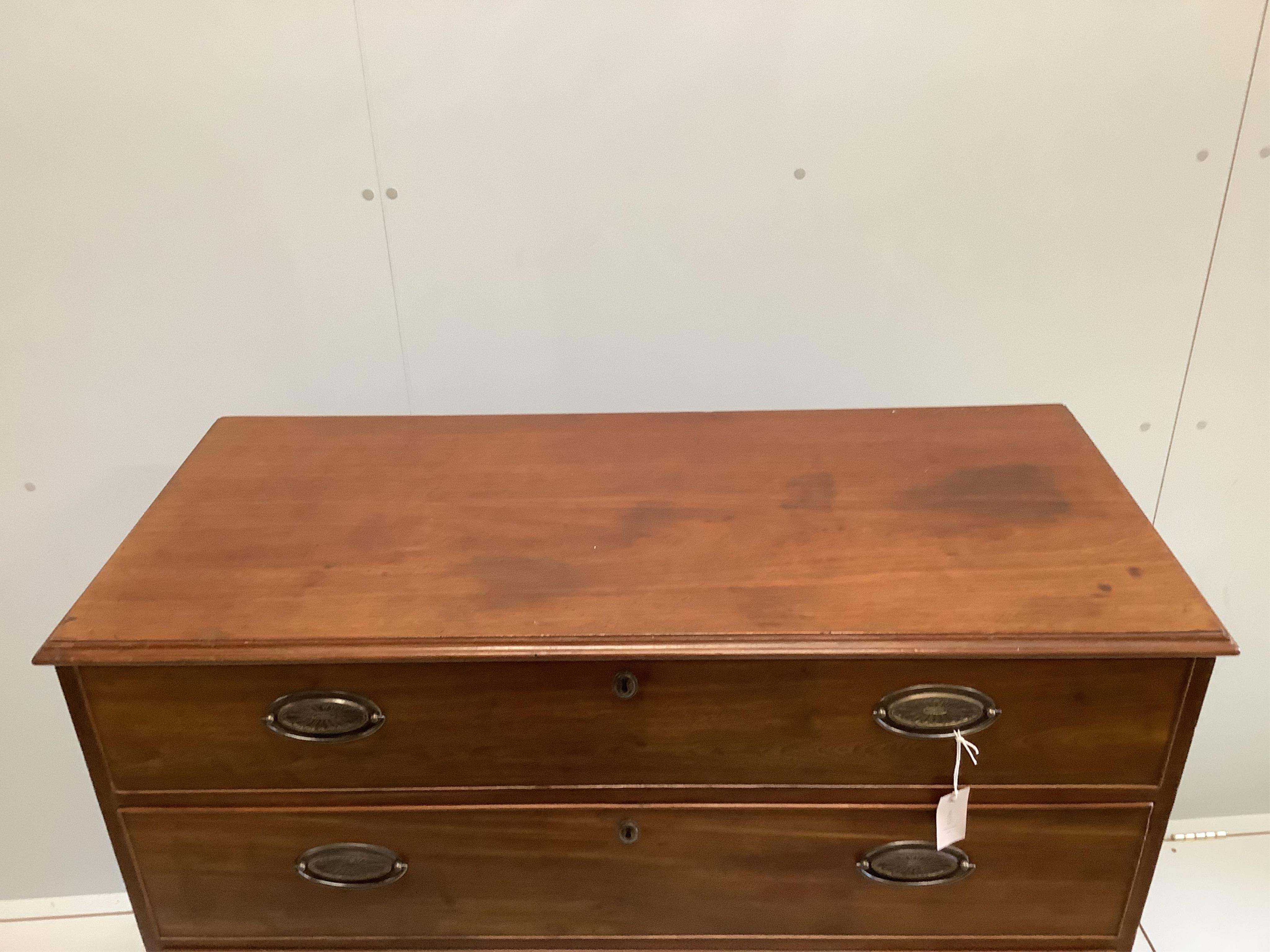 A George IV mahogany four drawer chest, width 114cm, depth 50cm, height 108cm. Condition - fair